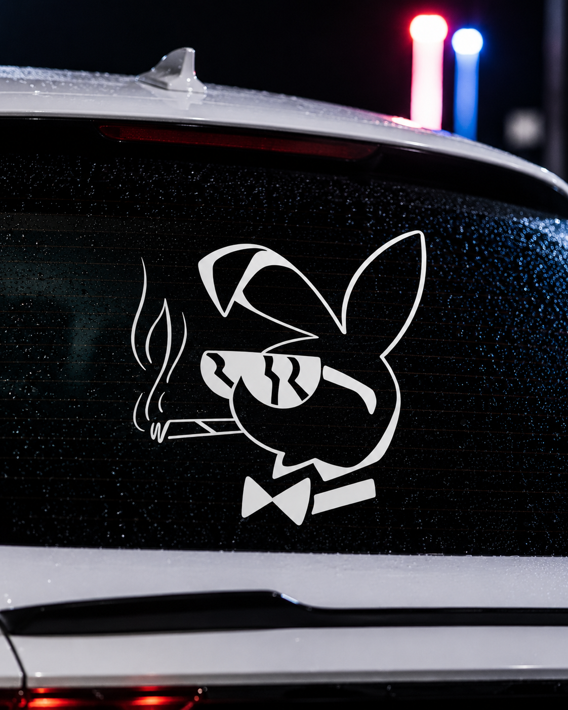 Calcomanía Vinil Conejo Playboy Smoking Para Carro